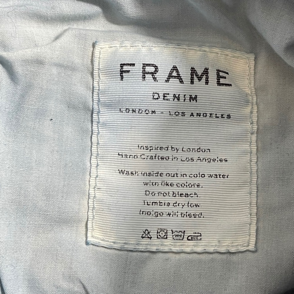 FRAME Le Nouveau Straight Jeans Women Size29 Blue Wash High Rise Split Raw Hem - Picture 7 of 12